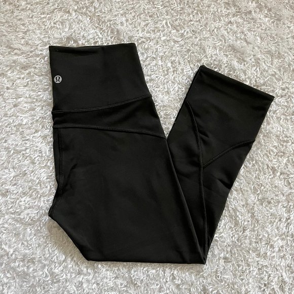 Lululemon Black Crop Leggings - size 4 (#1) - Picture 1 of 7